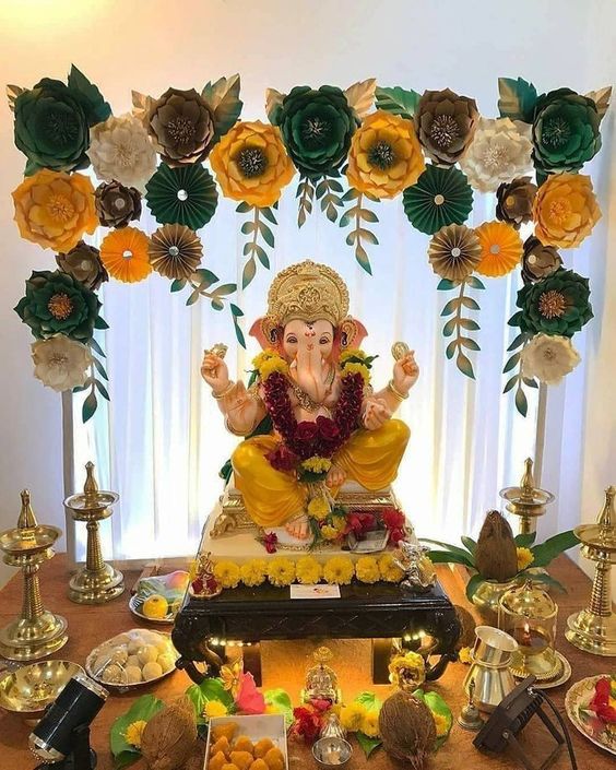 Ganpati Decoration Ideas At Home Simple Infoupdate